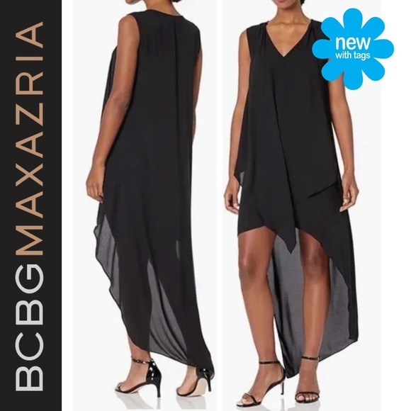 NWT 🦋 BCBGMAX black cocktail dress | Small - Picture 4 of 12
